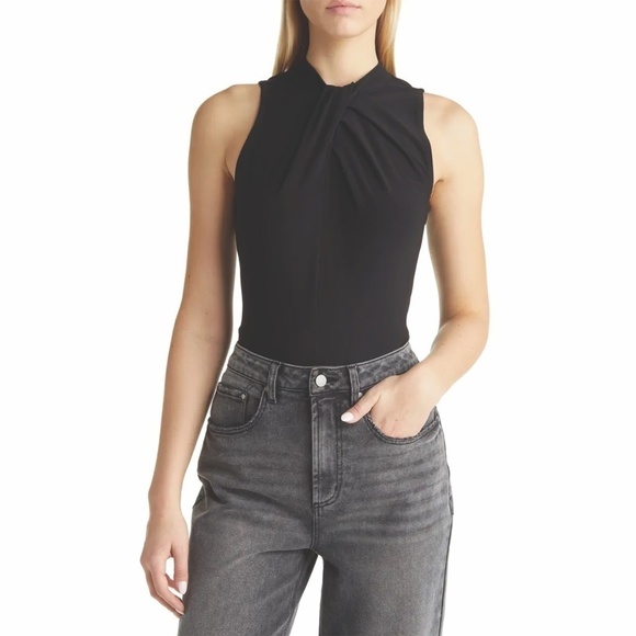 Halogen Black Twist Neck Sleeveless Top - Picture 1 of 8